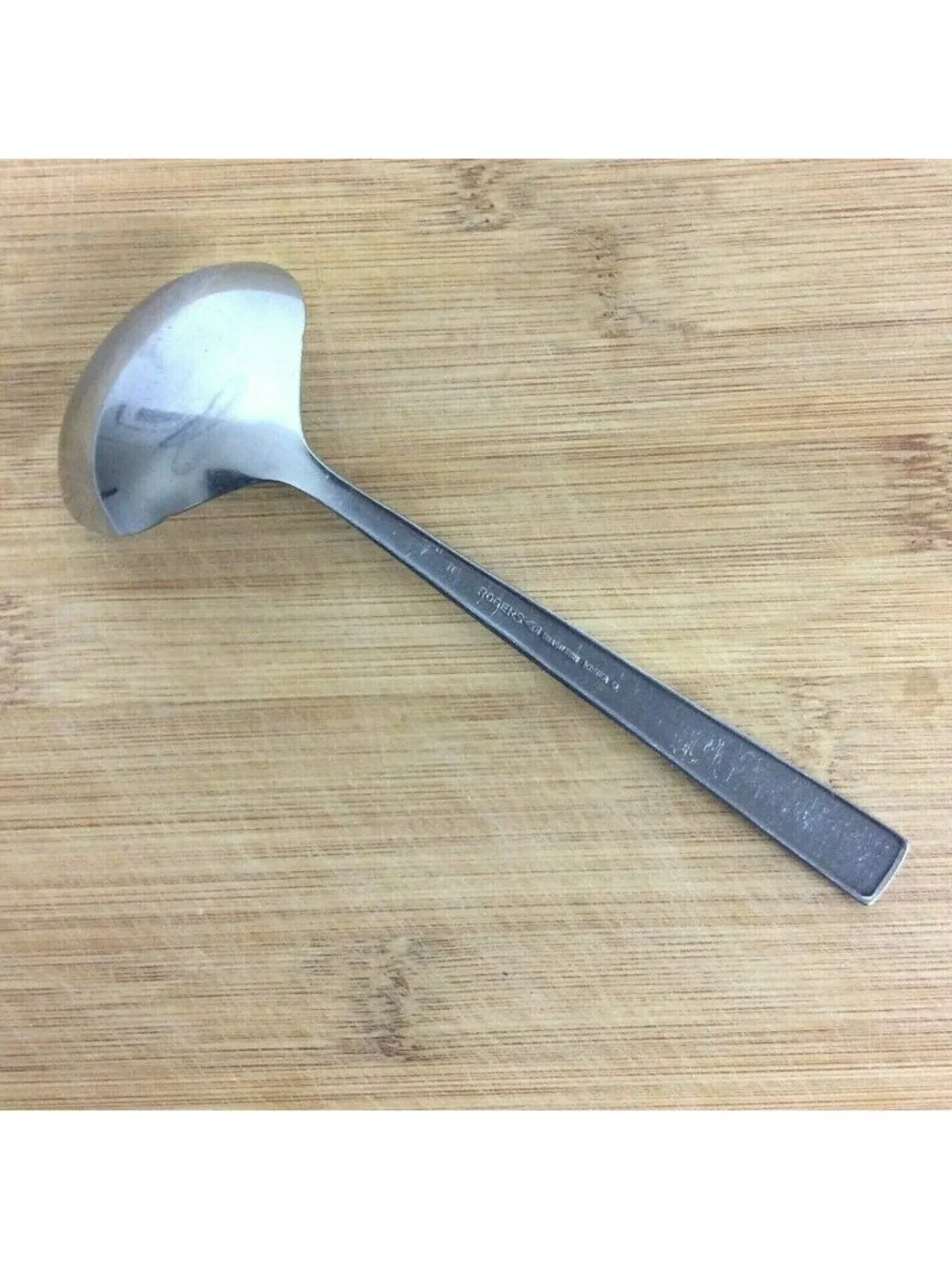 Vintage Rogers Stanley Roberts SRB72 Stainless Steel Gravy Ladle Floral Korea